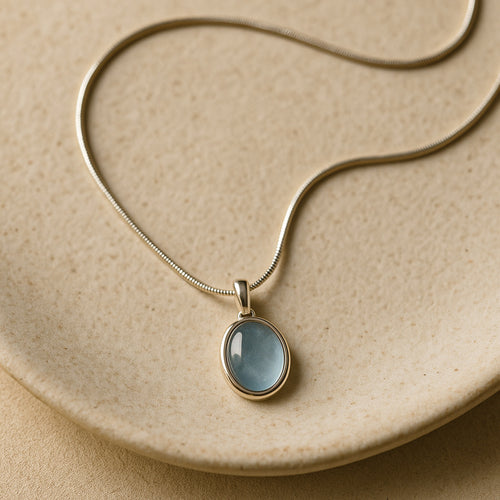 Aqua Serpenté Necklace – Sterling Silver Finish