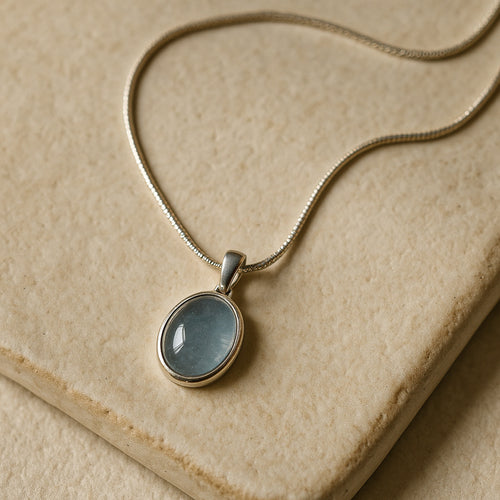 Aqua Serpenté Necklace – Sterling Silver Finish
