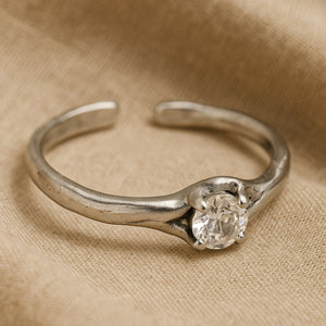 Lumière Geometric Ring – Sterling Silver Finish