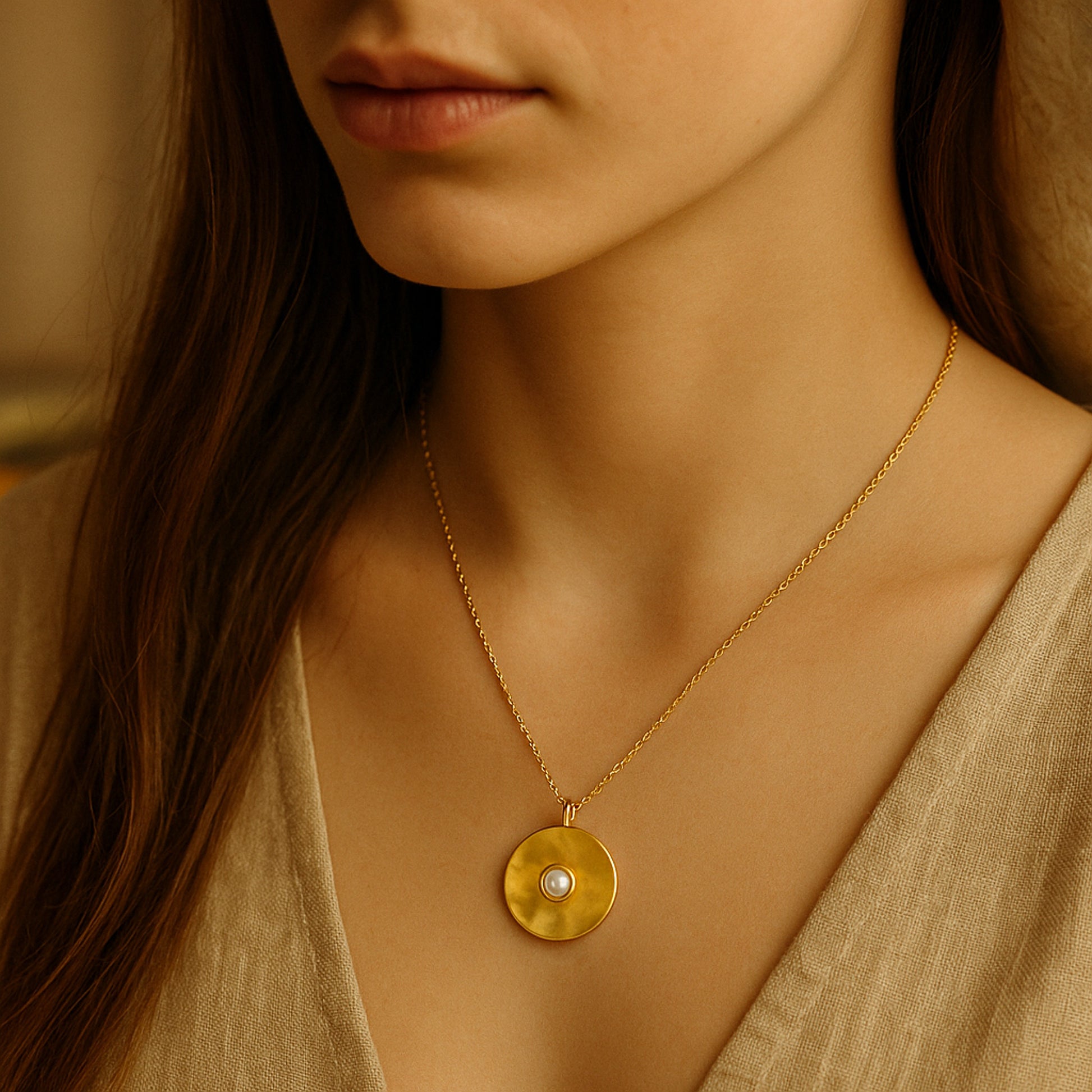 Soleil Pendant Necklace – Gold Finish